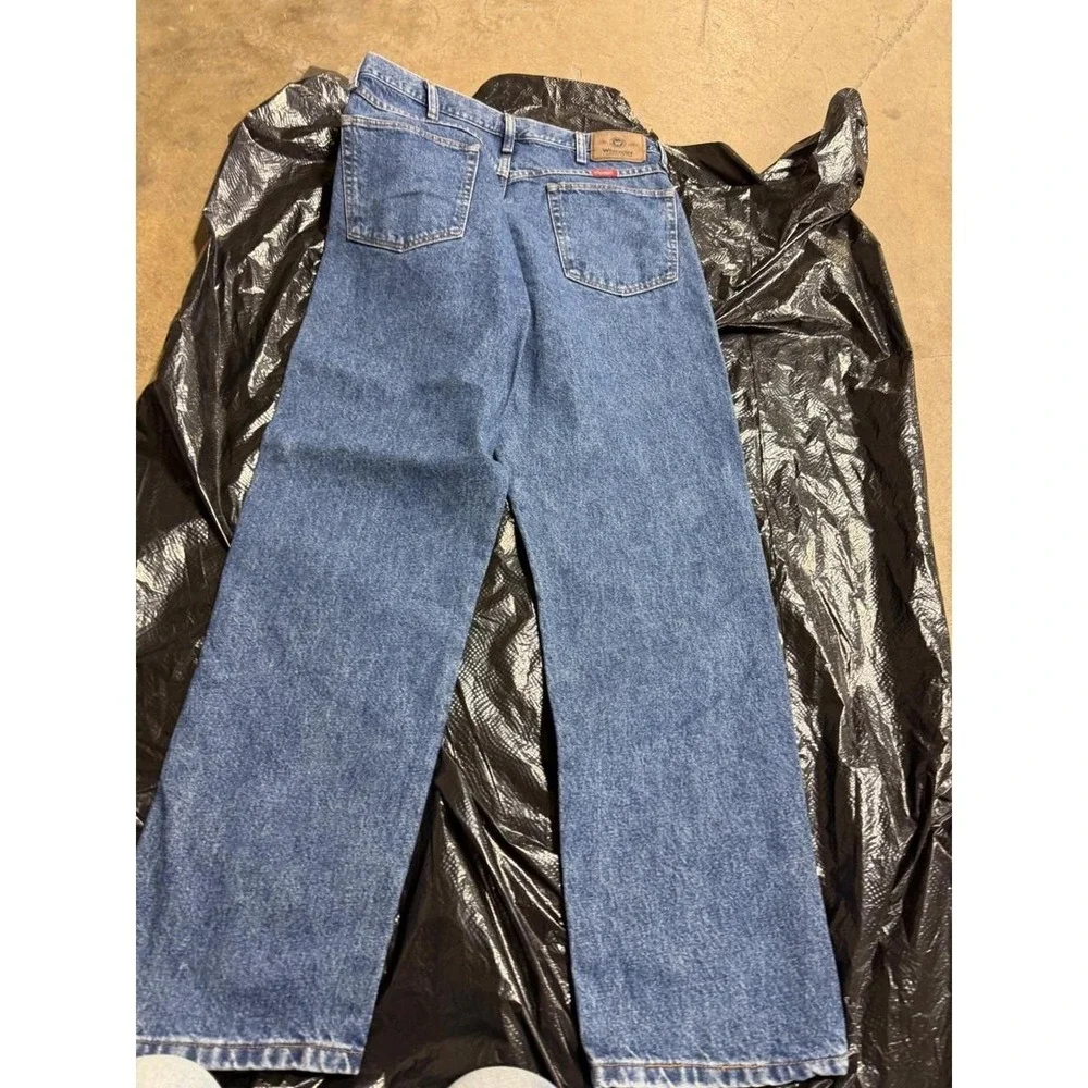 Wrangler 96501DS Mens Straight Leg Jeans Medium Wash Blue Denim 36x30
